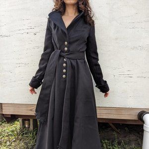 Black goth trench coat